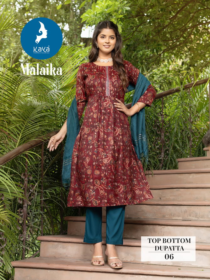 Malaika By Kaya Capsule Foil Printed Kurti With Bottom Dupatta Wholesalers In Delhi